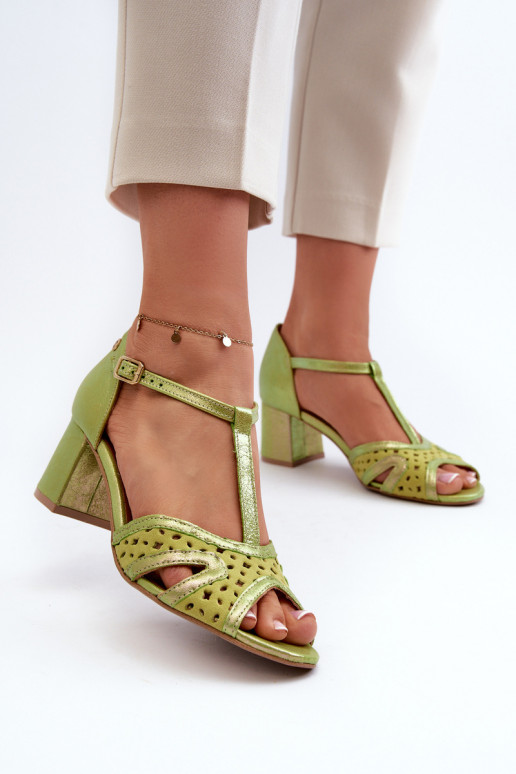 Women's Leather Sandals with Heels Maciejka 06551-09 Lime Women's Leather Sandals with Heels Maciejka 06551-09 Lime