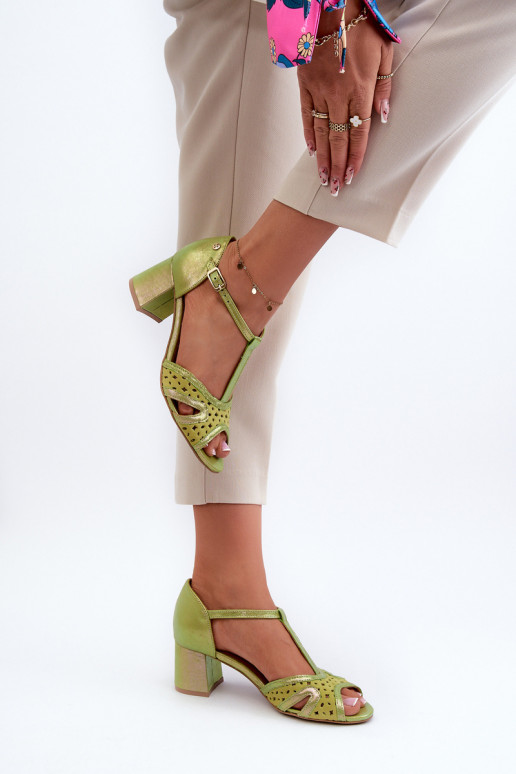 Women's Leather Sandals with Heels Maciejka 06551-09 Lime Women's Leather Sandals with Heels Maciejka 06551-09 Lime