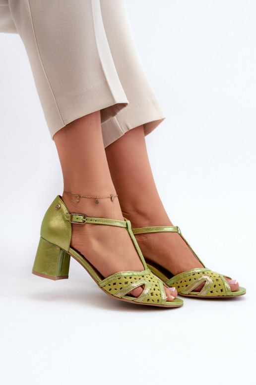 Women's Leather Sandals with Heels Maciejka 06551-09 Lime Women's Leather Sandals with Heels Maciejka 06551-09 Lime