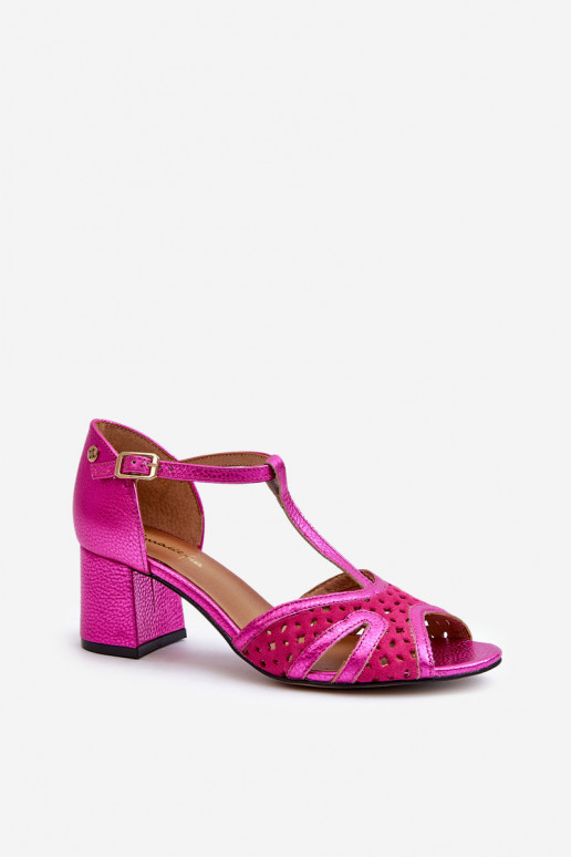 Women's Leather Sandals with Heels Maciejka 06551-15 Fuchsia Women's Leather Sandals with Heels Maciejka 06551-15 Fuchsia