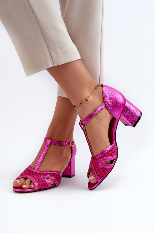 Women's Leather Sandals with Heels Maciejka 06551-15 Fuchsia Women's Leather Sandals with Heels Maciejka 06551-15 Fuchsia