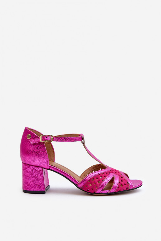 Women's Leather Sandals with Heels Maciejka 06551-15 Fuchsia Women's Leather Sandals with Heels Maciejka 06551-15 Fuchsia