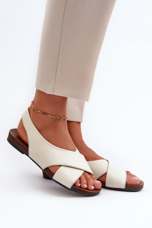 Zazoo 40407 Women's Leather Sandals Light Beige Zazoo 40407 Women's Leather Sandals Light Beige