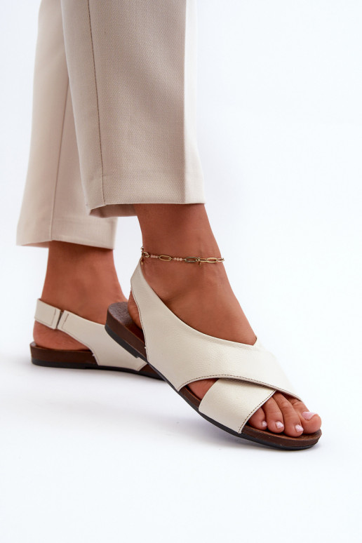 Zazoo 40407 Women's Leather Sandals Light Beige Zazoo 40407 Women's Leather Sandals Light Beige