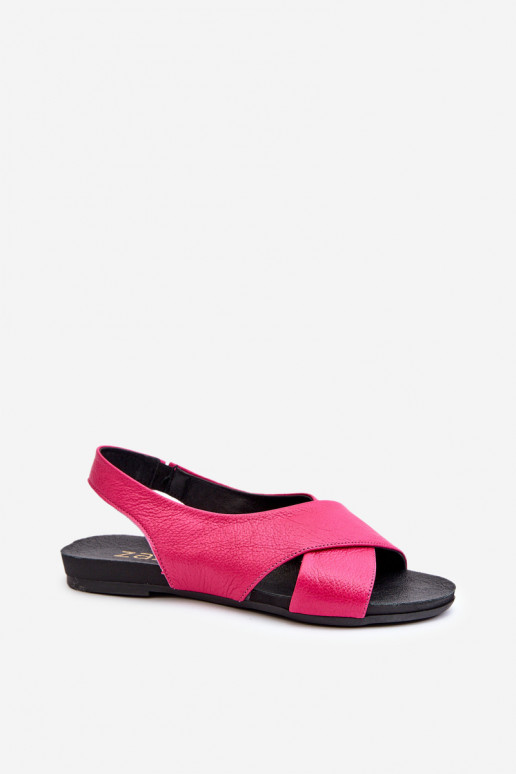 Zazoo 40407 Women's Leather Sandals Fuchsia Zazoo 40407 Women's Leather Sandals Fuchsia
