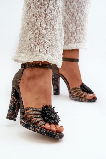 Women's Sandals with Heel and Embellishment Maciejka 06620-20 Graphite 2