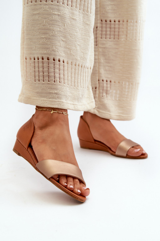 Leather Sandals Maciejka 1971-68 Brown-Golden Leather Sandals Maciejka 1971-68 Brown-Golden