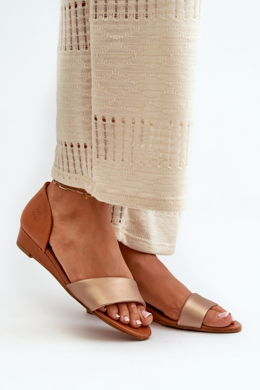 Leather Sandals Maciejka 1971-68 Brown-Golden Leather Sandals Maciejka 1971-68 Brown-Golden