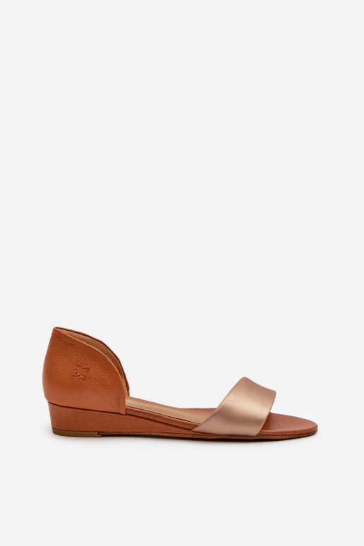 Leather Sandals Maciejka 1971-68 Brown-Golden Leather Sandals Maciejka 1971-68 Brown-Golden