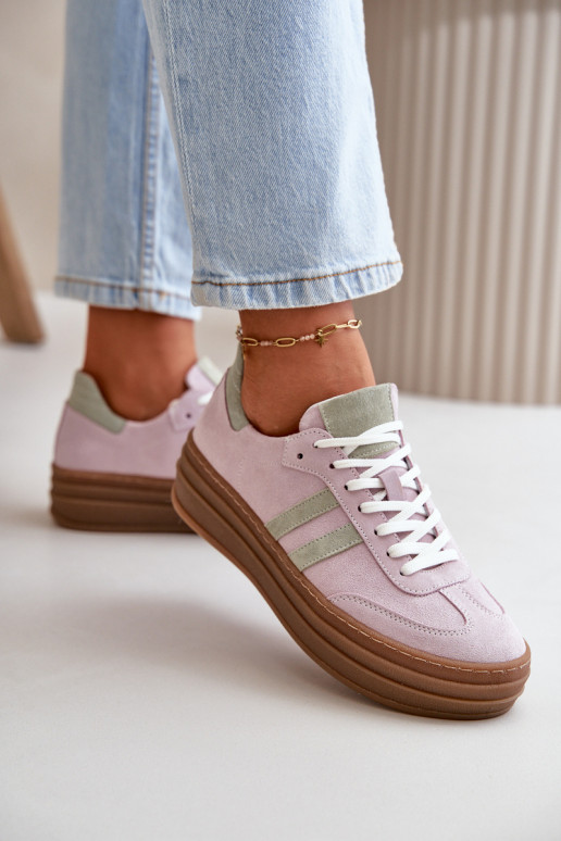 Zazoo N1068S4 Women's Suede Platform Sneakers Purple Zazoo N1068S4 Women's Suede Platform Sneakers Purple
