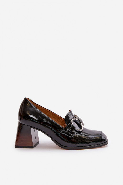 Leather Pumps With Decoration Black Laura Messi 2845 Leather Pumps With Decoration Black Laura Messi 2845