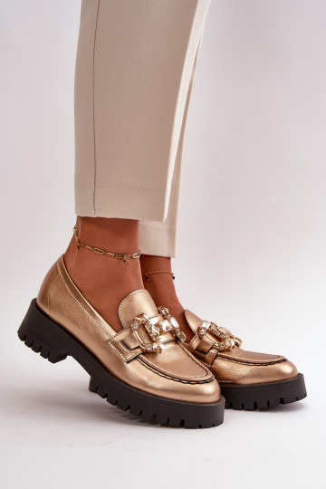 Women's Leather Moccasins with Decoration CheBello 4369 Beige 2