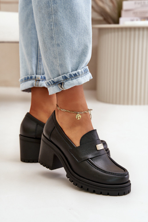 Zazoo 20168 Elegant Women's Heeled Shoes Natural Leather Black Zazoo 20168 Elegant Women's Heeled Shoes Natural Leather Black