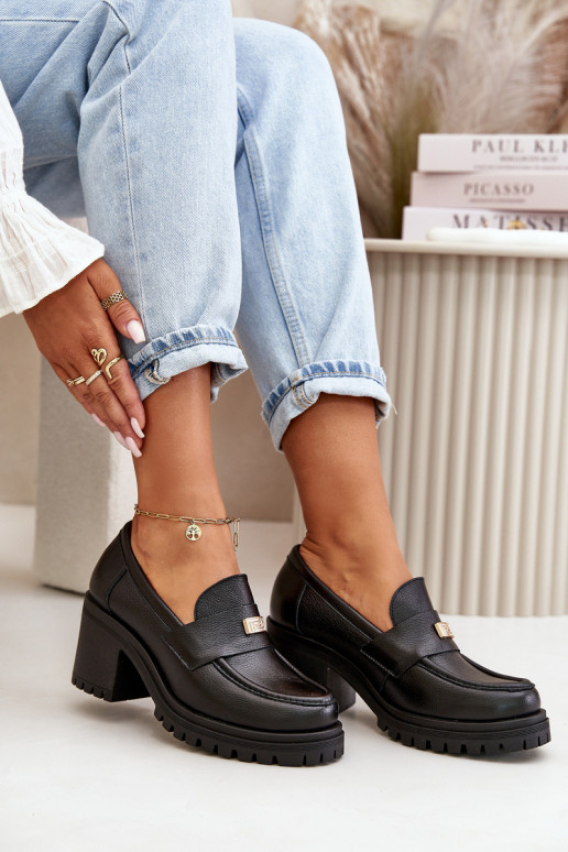 Zazoo 20168 Elegant Women's Heeled Shoes Natural Leather Black Zazoo 20168 Elegant Women's Heeled Shoes Natural Leather Black