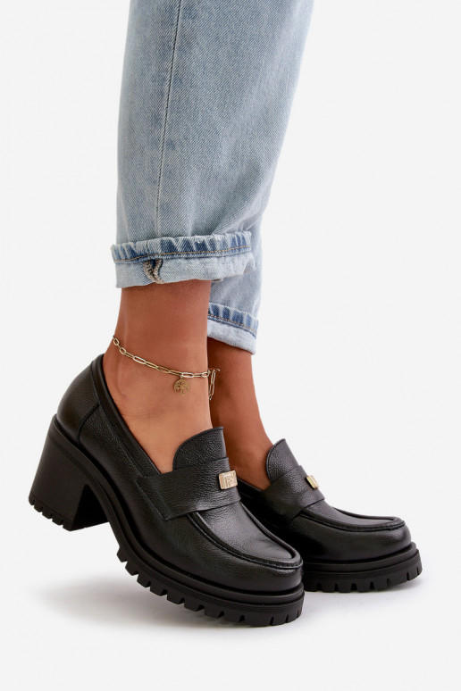 Zazoo 20168 Elegant Women's Heeled Shoes Natural Leather Black Zazoo 20168 Elegant Women's Heeled Shoes Natural Leather Black