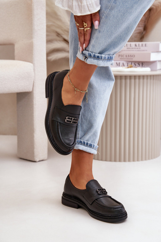 Zazoo 20102 Stylish Patent Leather Loafers on Chunky Platform Black Zazoo 20102 Stylish Patent Leather Loafers on Chunky Platform Black