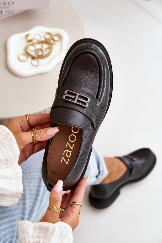 Zazoo 20102 Stylish Patent Leather Loafers on Chunky Platform Black Zazoo 20102 Stylish Patent Leather Loafers on Chunky Platform Black