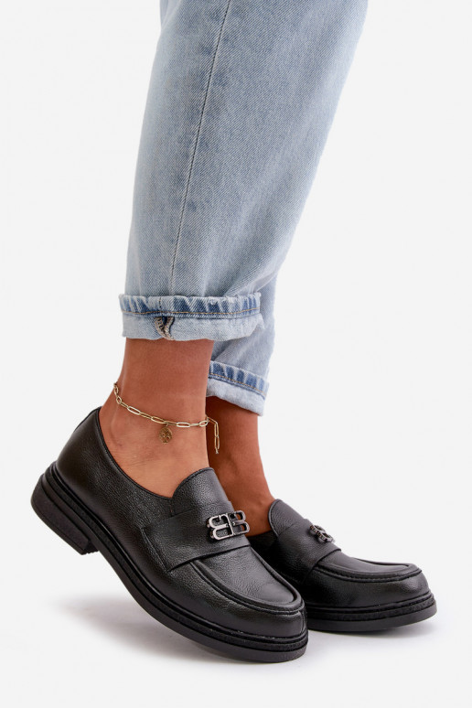 Zazoo 20102 Stylish Patent Leather Loafers on Chunky Platform Black Zazoo 20102 Stylish Patent Leather Loafers on Chunky Platform Black