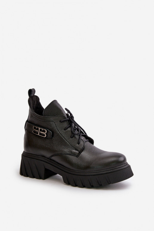 Zazoo 60483 Women's Leather Ankle Boots With Low Shaft Insulated Black Zazoo 60483 Women's Leather Ankle Boots With Low Shaft Insulated Black