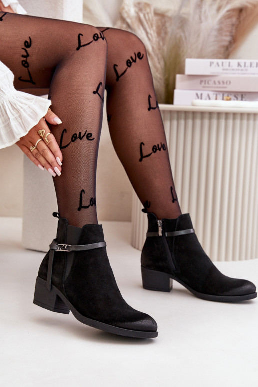 Zazoo 60478 Zamszowe Botki Na Obcasie Ocieplane Zapinane Na Zamek Czarne Zazoo 60478 Zamszowe Botki Na Obcasie Ocieplane Zapinane Na Zamek Czarne