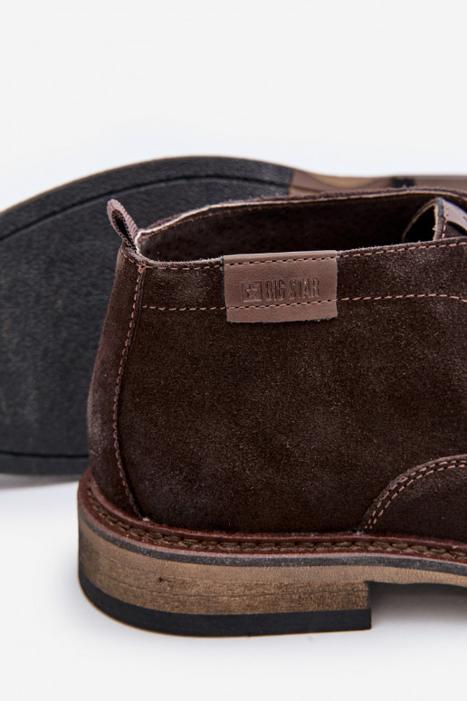 Suede Men's Lace-Up Boots Dark Brown Big Star OO174145 Suede Men's Lace-Up Boots Dark Brown Big Star OO174145