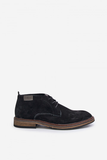 Suede Men s Lace-Up Boots Black Big Star OO174146 2