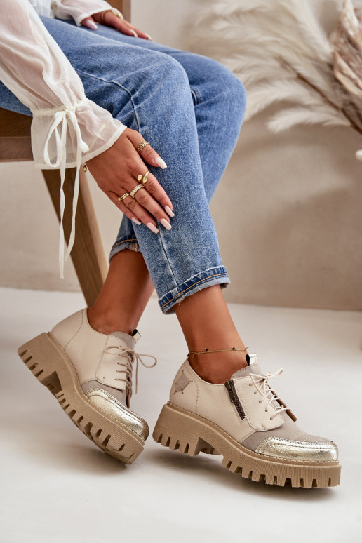 Ladies Leather Loafers Beige Maciejka 06177-04 Ladies Leather Loafers Beige Maciejka 06177-04