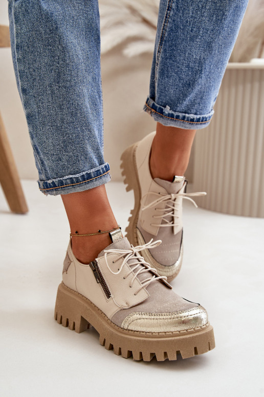 Ladies Leather Loafers Beige Maciejka 06177-04 Ladies Leather Loafers Beige Maciejka 06177-04