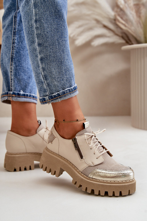 Ladies Leather Loafers Beige Maciejka 06177-04 Ladies Leather Loafers Beige Maciejka 06177-04