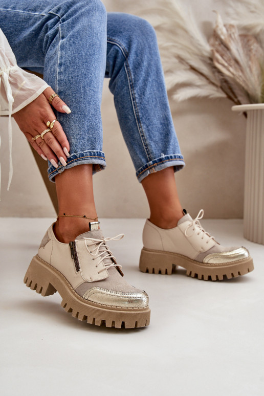 Ladies Leather Loafers Beige Maciejka 06177-04 Ladies Leather Loafers Beige Maciejka 06177-04