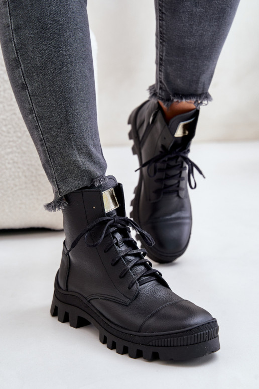 Zazoo 2831 Women's Boots Made Of Natural Leather Black