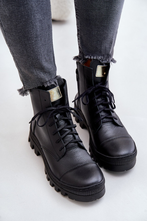 Zazoo 2831 Women's Boots Made Of Natural Leather Black