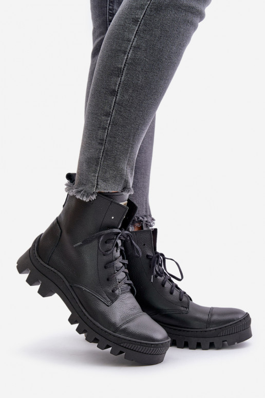 Zazoo 2831 Women's Boots Made Of Natural Leather Black