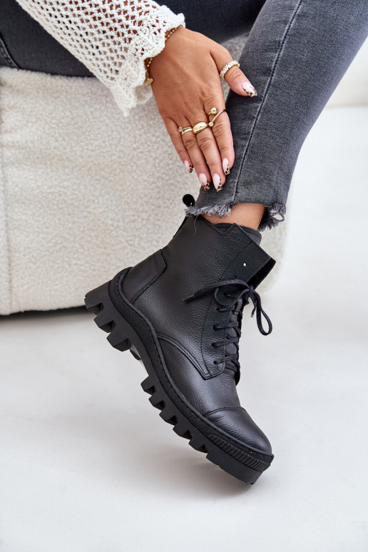 Zazoo 2831 Women's Boots Made Of Natural Leather Black