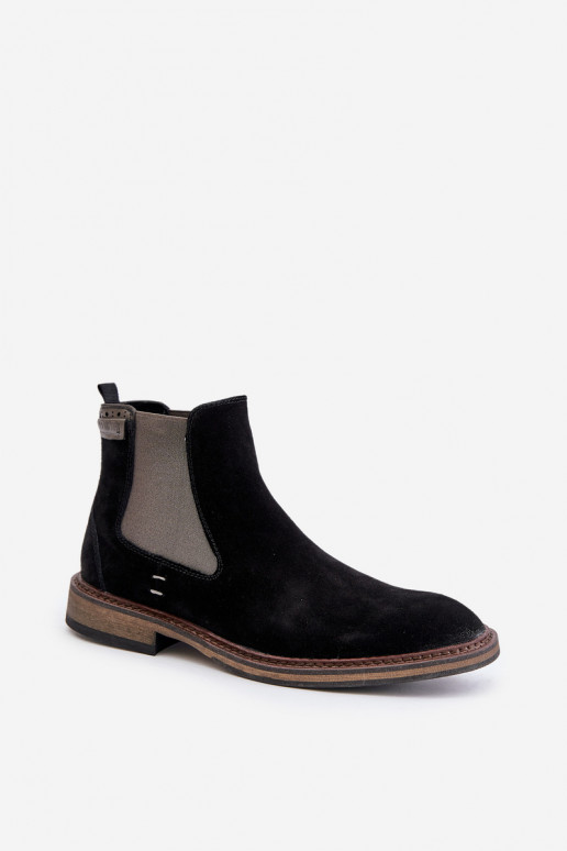 Suede Chelsea Boots Men Big Star OO174154 Black Suede Chelsea Boots Men Big Star OO174154 Black