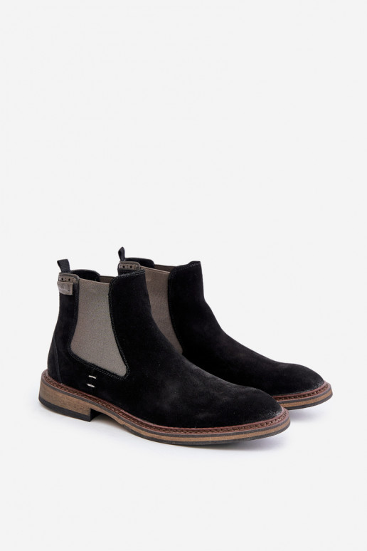 Suede Chelsea Boots Men Big Star OO174154 Black Suede Chelsea Boots Men Big Star OO174154 Black