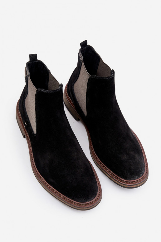 Suede Chelsea Boots Men Big Star OO174154 Black Suede Chelsea Boots Men Big Star OO174154 Black