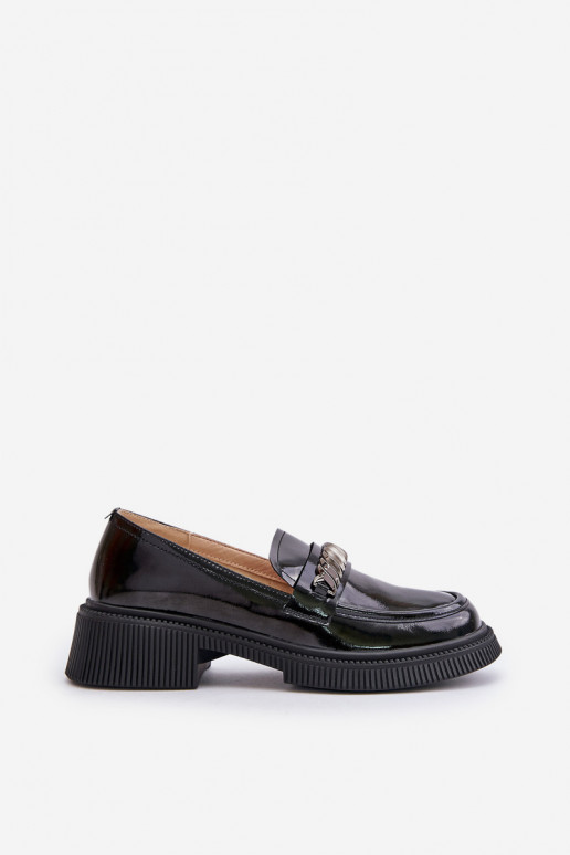 Women's Patent Loafers With Decoration LZ42-030 Black D&A Women's Patent Loafers With Decoration LZ42-030 Black D&A