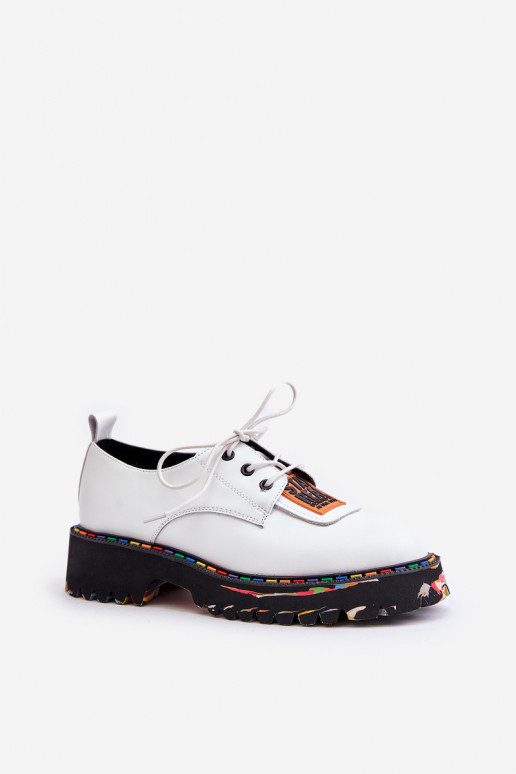 Leather Women's Lace-Up Shoes Artiker White 55C0500