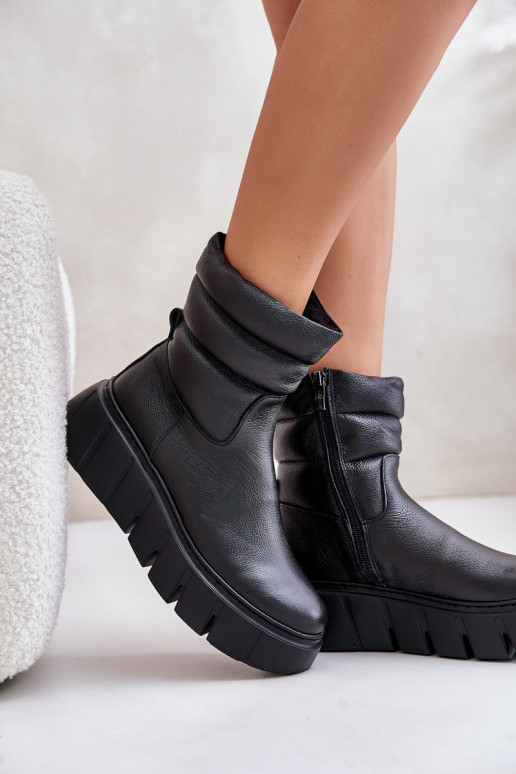 Zazoo 60512 Women's Leather Ankle Boots with Zipper and Felt Lining Black Zazoo 60512 Women's Leather Ankle Boots with Zipper and Felt Lining Black