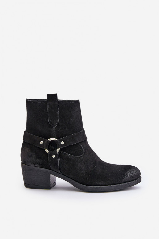 Suede insulated ankle boots with heels black Zazoo 60477 Suede insulated ankle boots with heels black Zazoo 60477