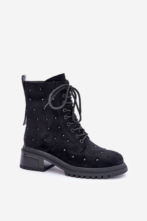 Embellished Women's Work Boots Insulated D&A Black MR880-017 Embellished Women's Work Boots Insulated D&A Black MR880-017