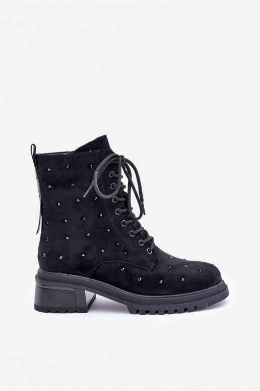 Embellished Women's Work Boots Insulated D&A Black MR880-017 Embellished Women's Work Boots Insulated D&A Black MR880-017