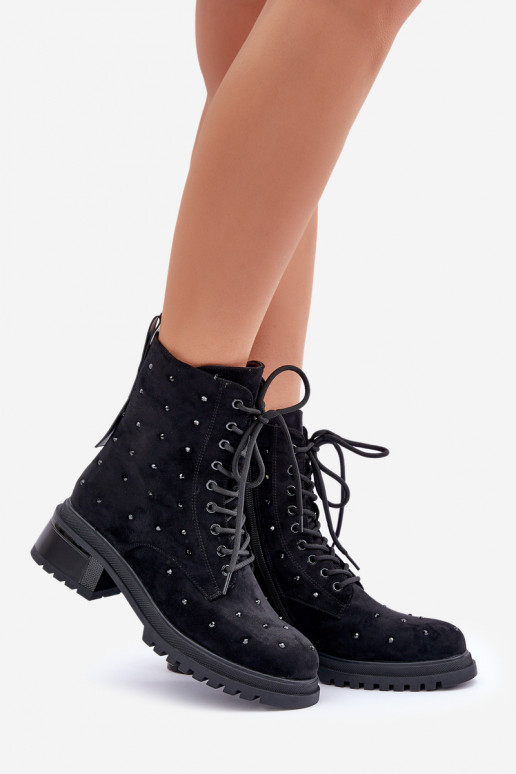 Embellished Women's Work Boots Insulated D&A Black MR880-017 Embellished Women's Work Boots Insulated D&A Black MR880-017