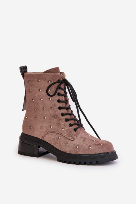 Decorated Ankle Boots Workery Women's Insulated D&A MR880-017 Taupe Decorated Ankle Boots Workery Women's Insulated D&A MR880-017 Taupe