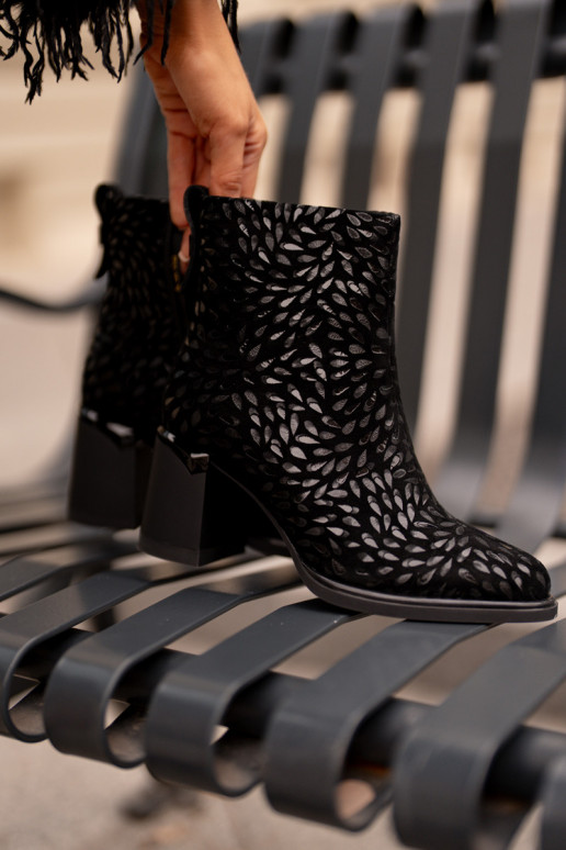 Women's Insulated Heeled Ankle Boots Black D&A MR880-085 Women's Insulated Heeled Ankle Boots Black D&A MR880-085