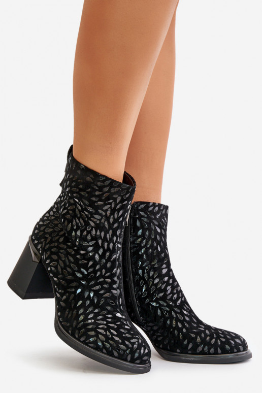 Women's Insulated Heeled Ankle Boots Black D&A MR880-085 Women's Insulated Heeled Ankle Boots Black D&A MR880-085