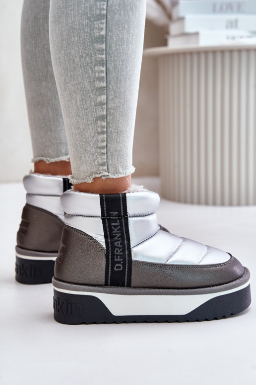 Low Snow Boots On Thick Sole D.Franklin DFSH371010 Silver Low Snow Boots On Thick Sole D.Franklin DFSH371010 Silver