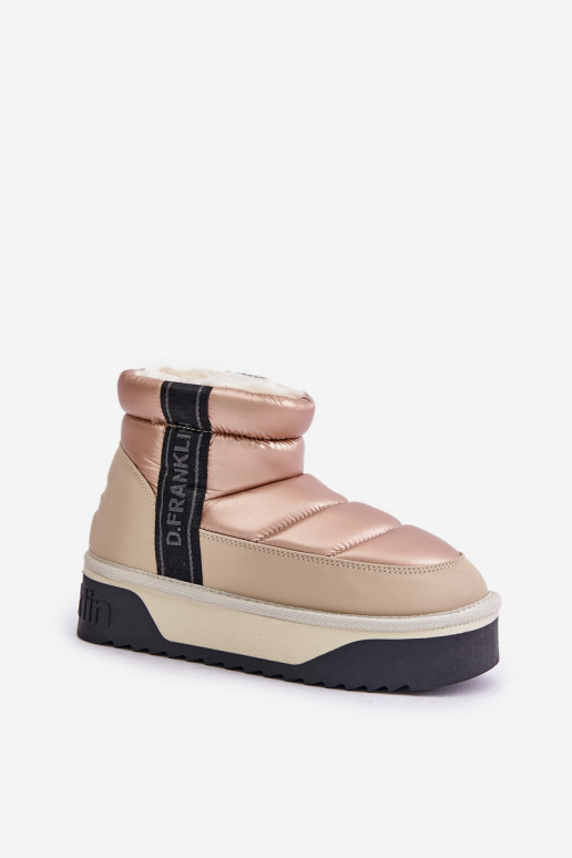 Low Snow Boots On Thick Sole D.Franklin Beige DFSH371010 Low Snow Boots On Thick Sole D.Franklin Beige DFSH371010