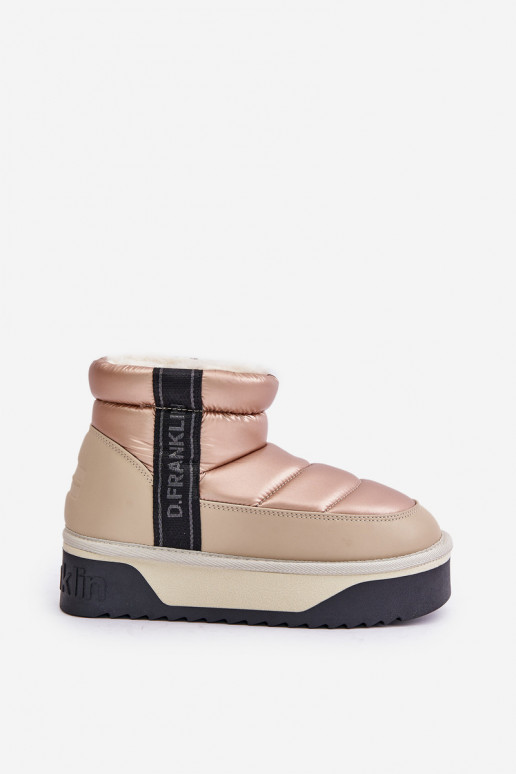 Low Snow Boots On Thick Sole D.Franklin Beige DFSH371010 Low Snow Boots On Thick Sole D.Franklin Beige DFSH371010